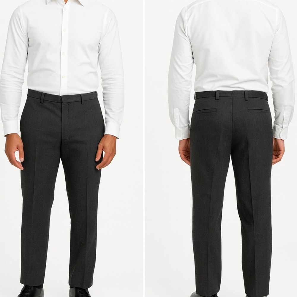 Balmain Paris Men's Gray Tailored Flat- Front Dress Pants - Size: EU 36